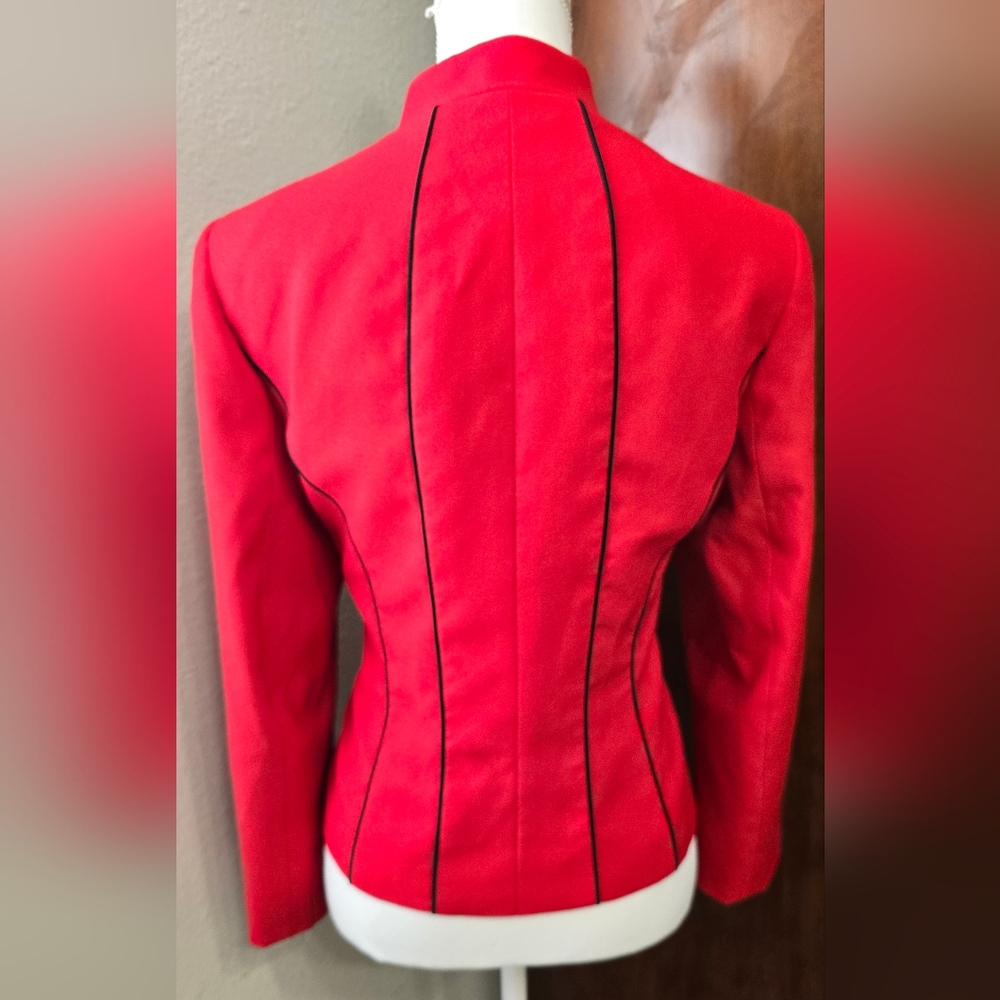 Kasper Women's Red Jacket with Black Accents - Picture 9 of 10